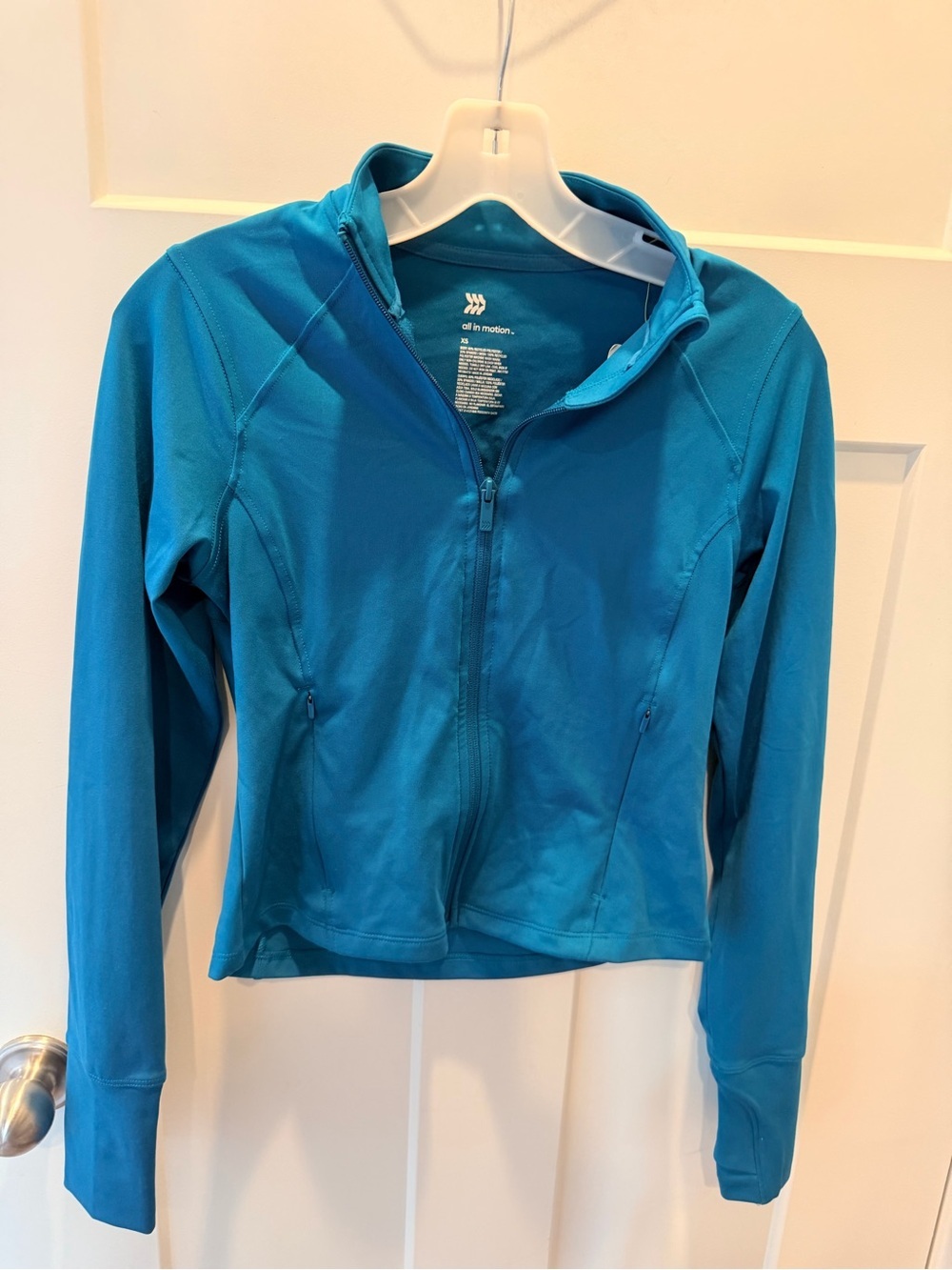 NWT All in Motion Dynamic Flex Teal Full Zip Hooded Jacket XS